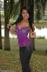 Smiling Latina Petite Coed Cutie