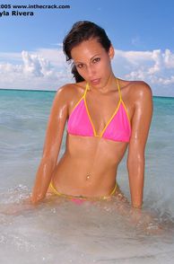 Latin Bikini Babe Cooling Off In The Water