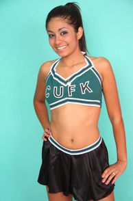 Smiling Latin Cheer Girl In Uniform