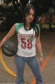 Sporty Teen Sweetie With Basketball